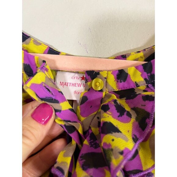 Matthew Williamson Dress M Green Animal Print Midi Tropical Retro Safari Floral - Picture 6 of 12